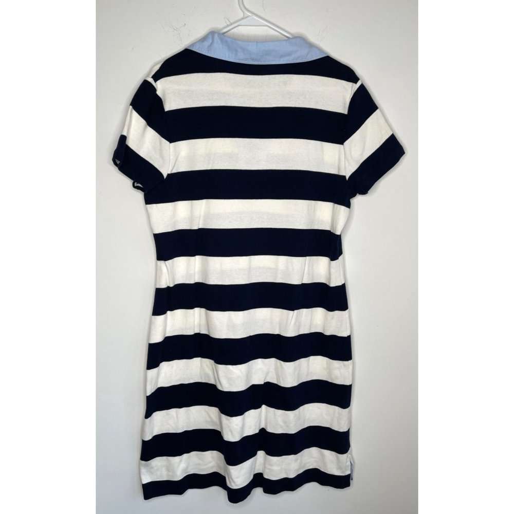 Chaps Striped Polo Dress Size XL Nautical Preppy Dress - Picture 8 of 9
